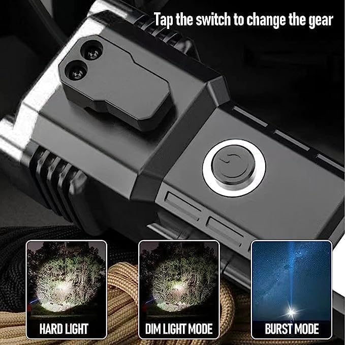 8 in 1 Portable Rechargeable Torch LED Flashlight