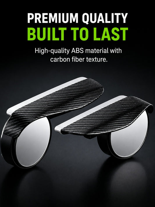 Car Blind Spot Mirror with Side Mirror Rain Guard,Carbon Fibre Rear View Mirror Rain Visor & 360° Adjustable HD Blindspot Mirror