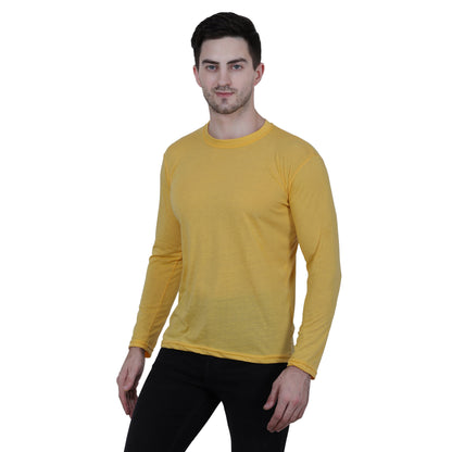 Cotton Blend Solid Full Sleeves Men's Stylish Tshirt