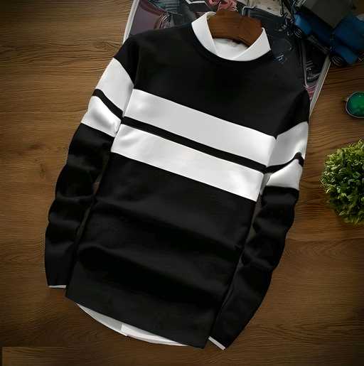 Cotton Blend Color Block Full Sleeves T-Shirt