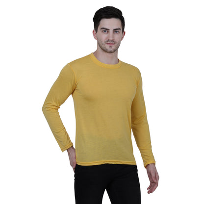 Cotton Blend Solid Full Sleeves Men's Stylish Tshirt