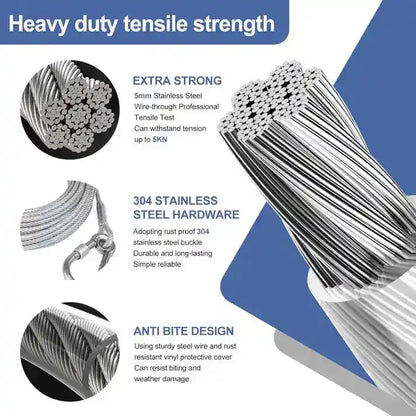Multipurpose Heavy Duty Stainless Steel Clothes Drying Rope