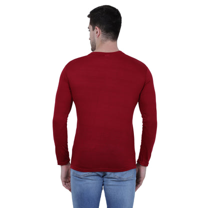 Cotton Blend Solid Full Sleeves Men's Stylish Tshirt