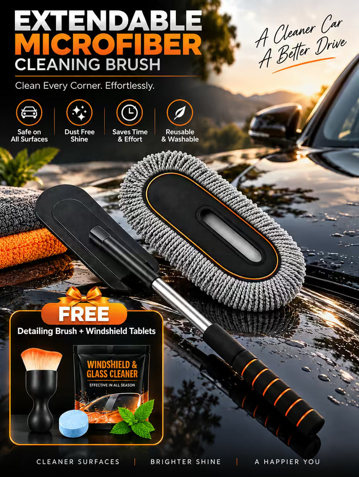 Buy Extendable Microfiber Cleaning Brush And Get Car Detailing Brush and Windshield Cleaning Tablets Worth Rs. 599/- FREE.