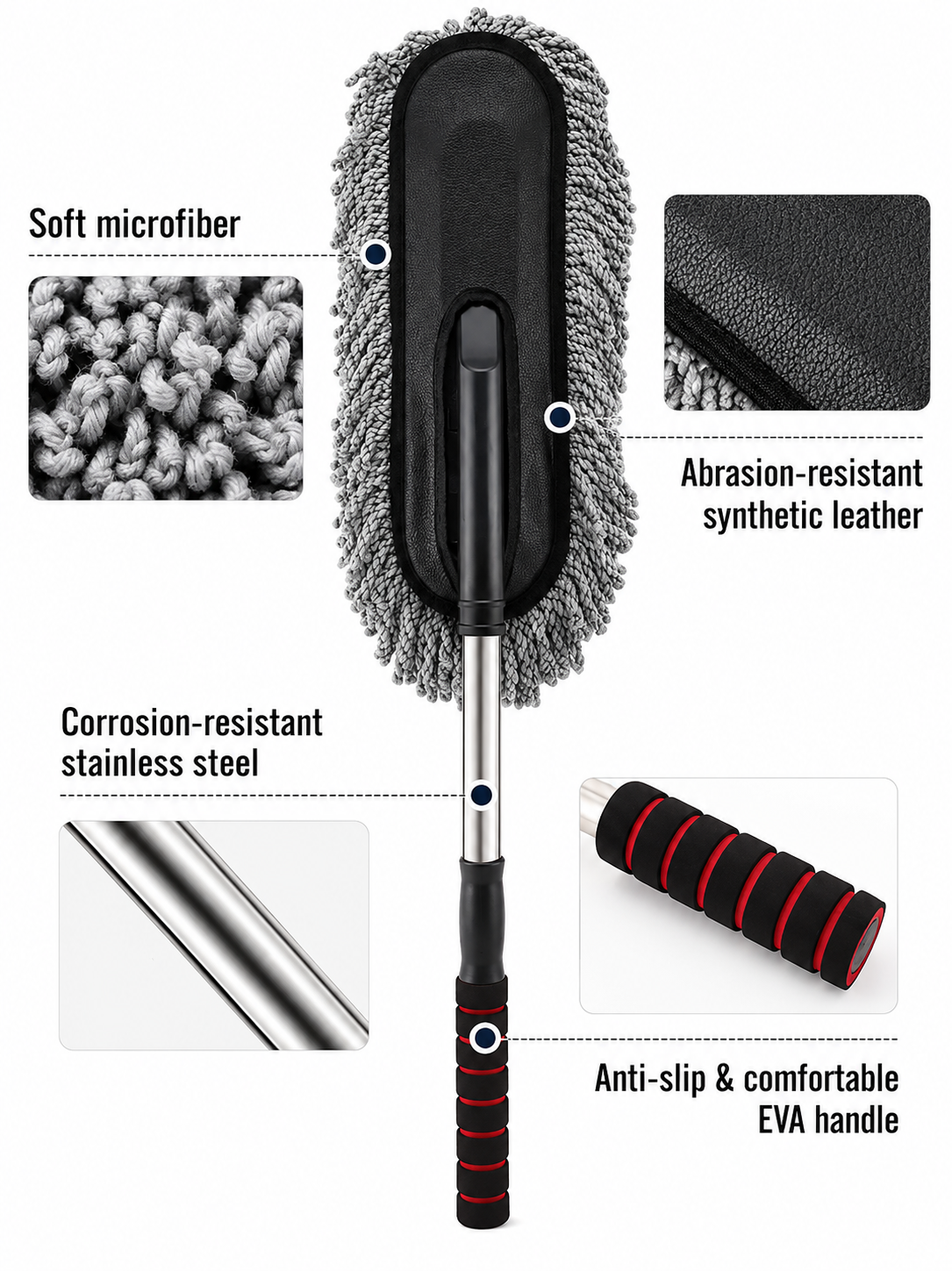 Buy Extendable Microfiber Cleaning Brush And Get Car Detailing Brush and Windshield Cleaning Tablets Worth Rs. 599/- FREE.