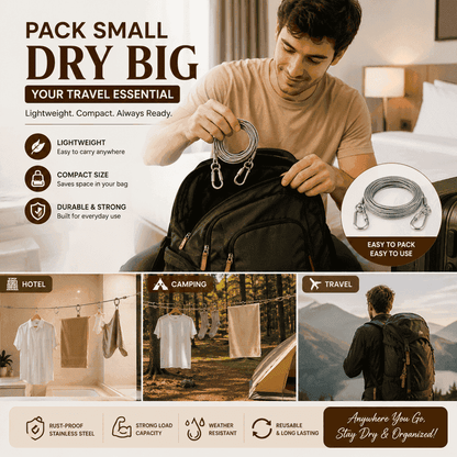 Multipurpose Heavy Duty Stainless Steel Clothes Drying Rope.