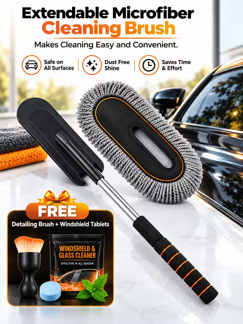 Buy Extendable Microfiber Cleaning Brush And Get Car Detailing Brush and Windshield Cleaning Tablets Worth Rs. 599/- FREE!! New Offer