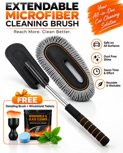 Buy Extendable Microfiber Cleaning Brush And Get Car Detailing Brush and Windshield Cleaning Tablets Worth Rs. 599/- FREE!!.