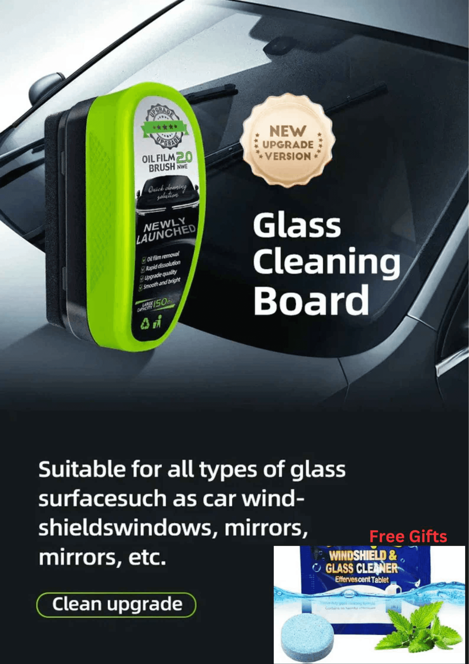 Car Oil Film Windshield Glass Cleaner.