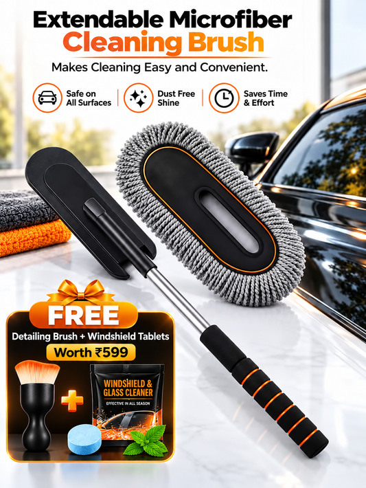 Buy Extendable Microfiber Cleaning Brush And Get Car Detailing Brush and Windshield Cleaning Tablets Worth Rs. 599/- FREE!! New Offer