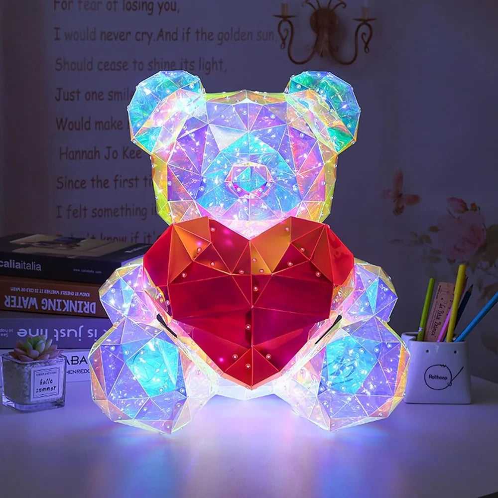 Glowing Led Light Teddy Bear With Heart