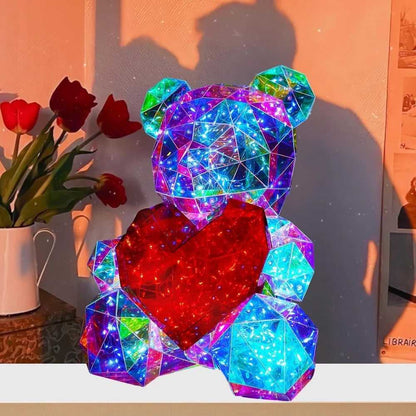 Glowing Led Light Teddy Bear With Heart