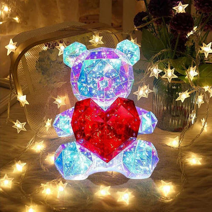 Glowing Led Light Teddy Bear With Heart