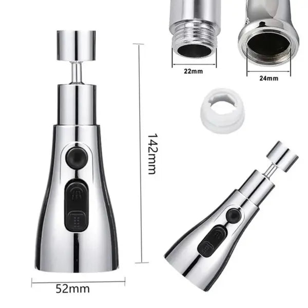 Kitchen Sink Chrome Faucet with 3 Modes (142 * 52 mm) fabdeal.in