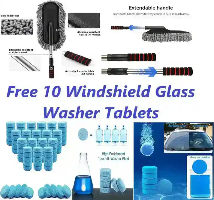 Buy Extendable Microfiber Cleaning Brush And Get Car Detailing Brush and Windshield Cleaning Tablets Worth Rs. 599/- FREE.