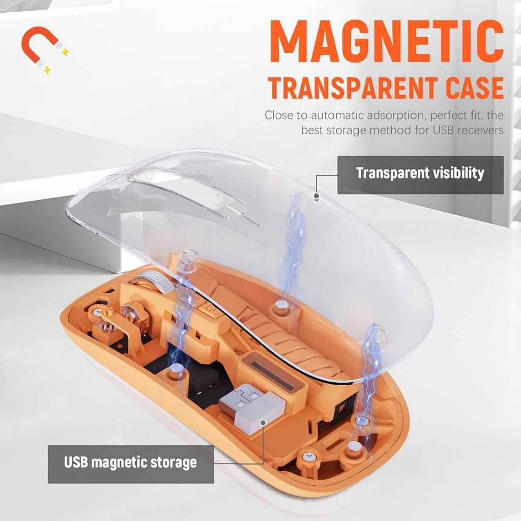 Rechargeable Transparent Mouse With Type C Dual-Mode Bluetooth & Wireless Mouse