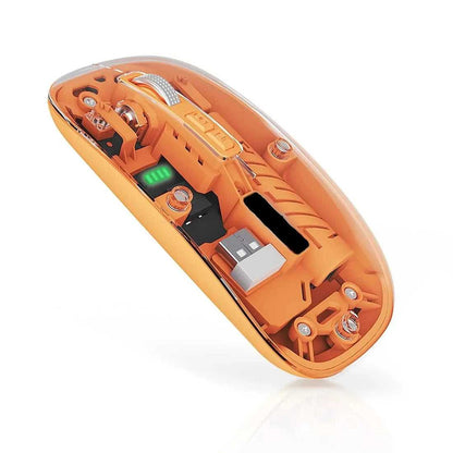 Rechargeable Transparent Mouse With Type C Dual-Mode Bluetooth & Wireless Mouse