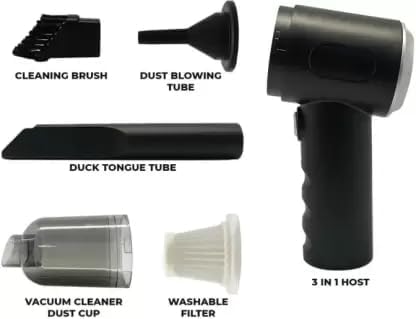 Black 3 In 1 High Power Handheld Mini Car Vacuum Cleaner