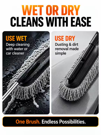 360° Extendable Microfiber Car Duster – Long Reach Cleaning Brush