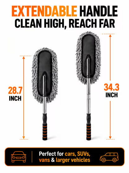 360° Extendable Microfiber Car Duster – Long Reach Cleaning Brush