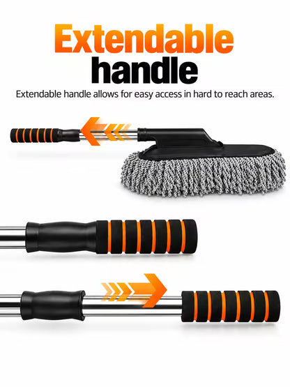 360° Extendable Microfiber Car Duster – Long Reach Cleaning Brush