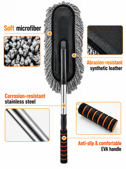 360° Extendable Microfiber Car Duster – Long Reach Cleaning Brush