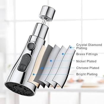 Kitchen Sink Chrome Faucet with 3 Modes  (142 * 52 mm)